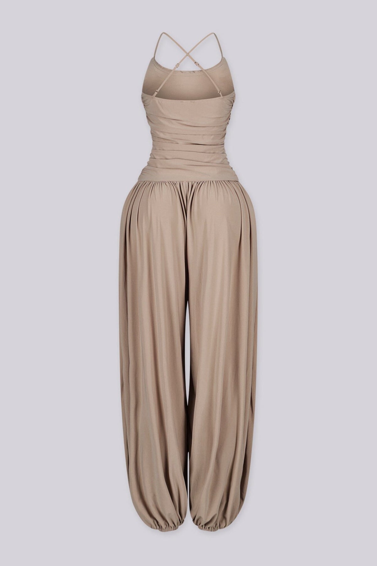 Desert Sand Ruched Jumpsuit