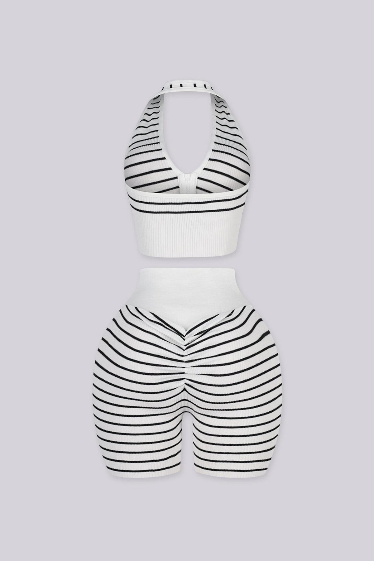 Nautical Zip Halter Top & Biker Short SET