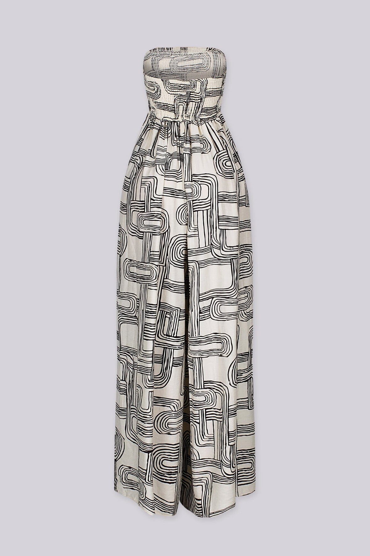 Retro Maze Tube Top Jumpsuit