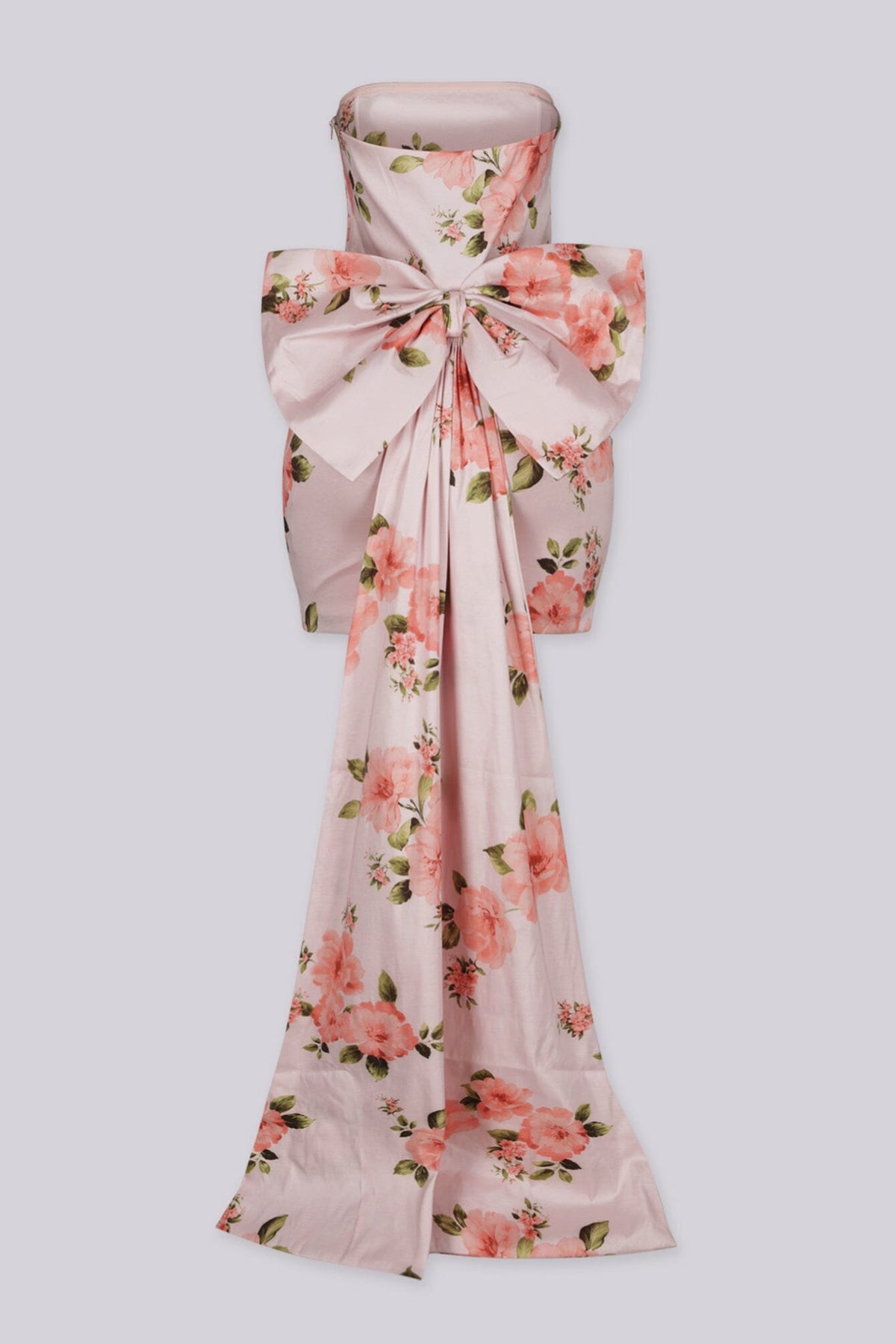 Grand Bow Satin Mini Dress