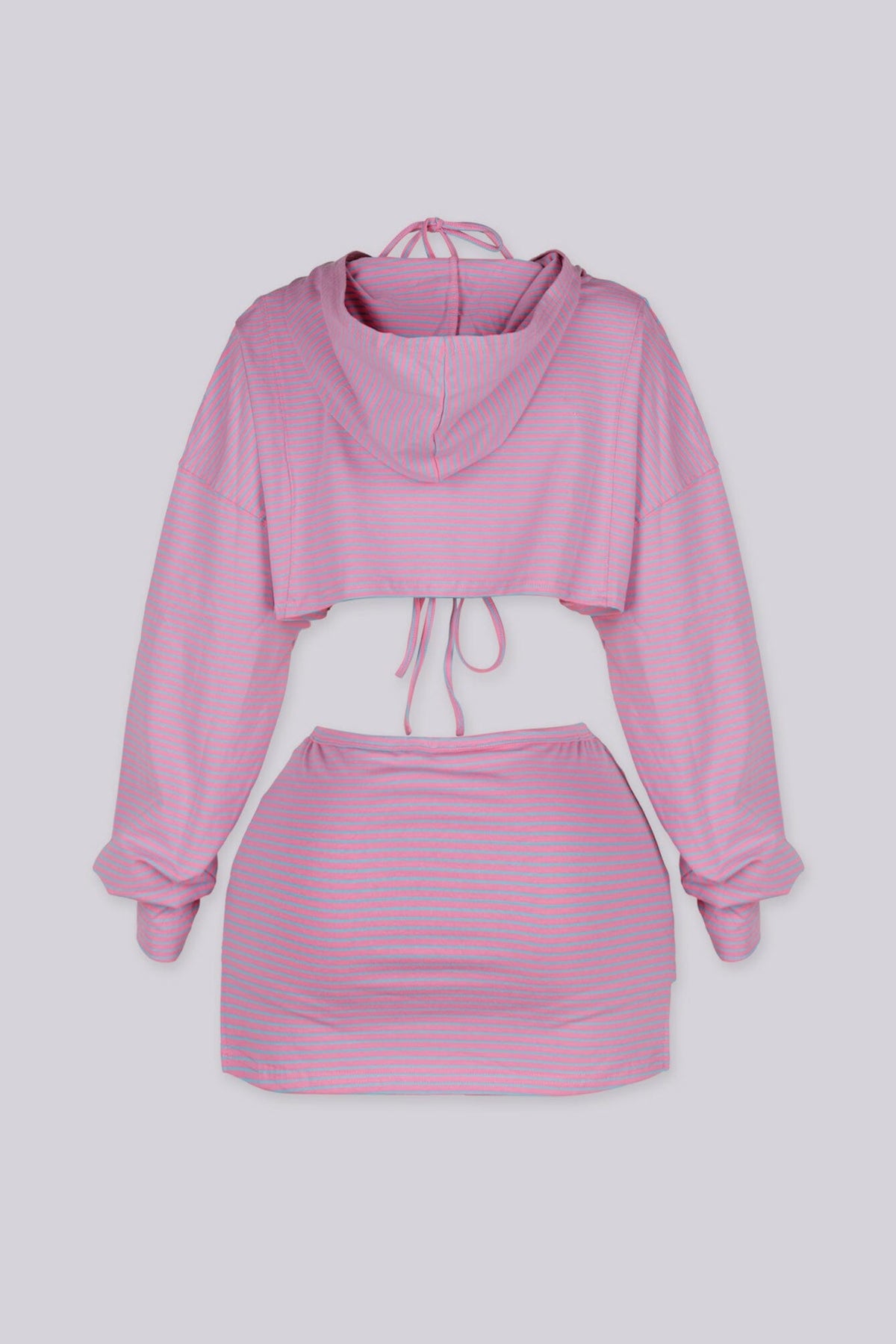 Candy Stripe Zip Hoodie & Shorts SET
