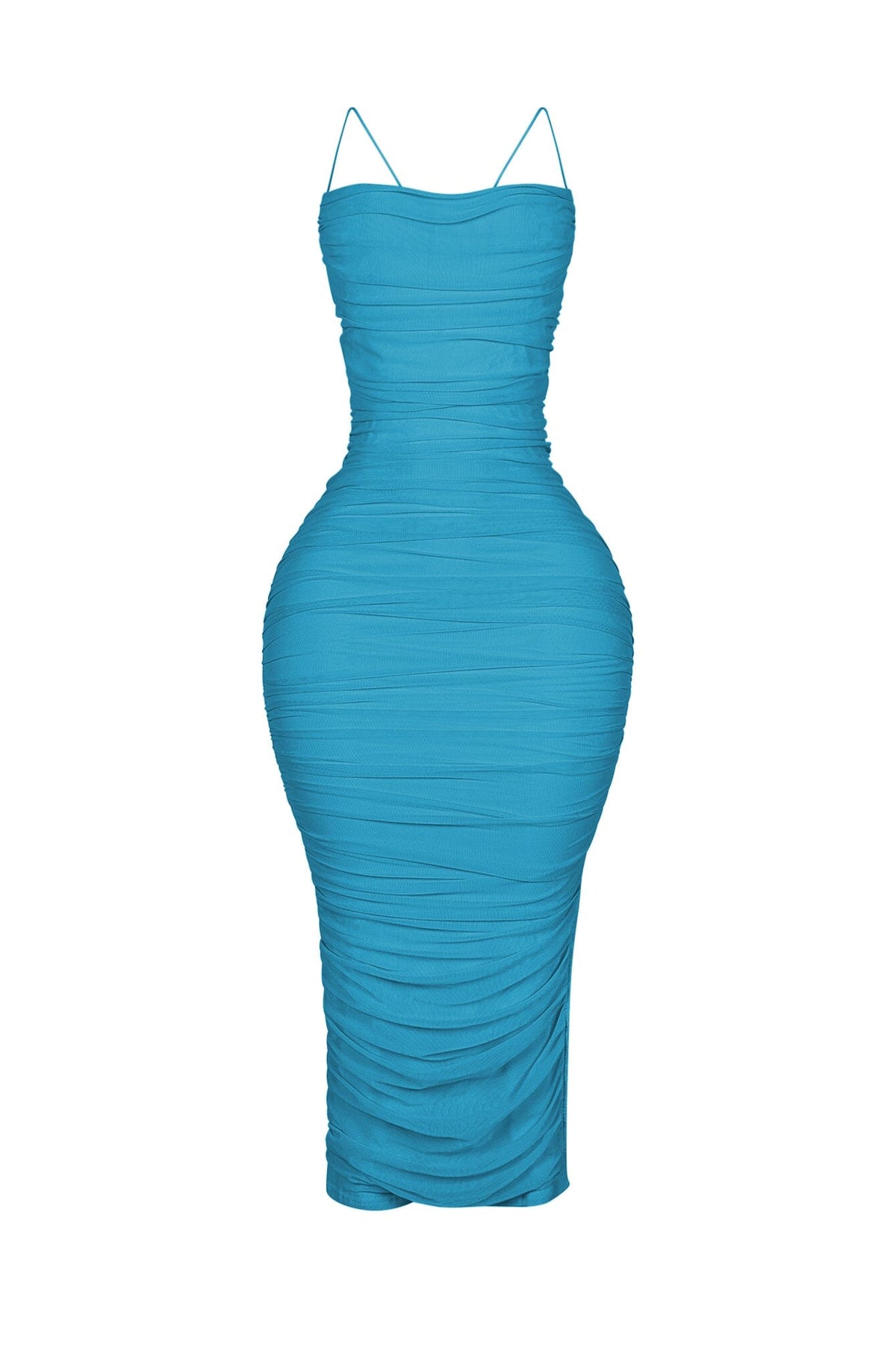 Alyssa Mesh Ruched Midi Dress
