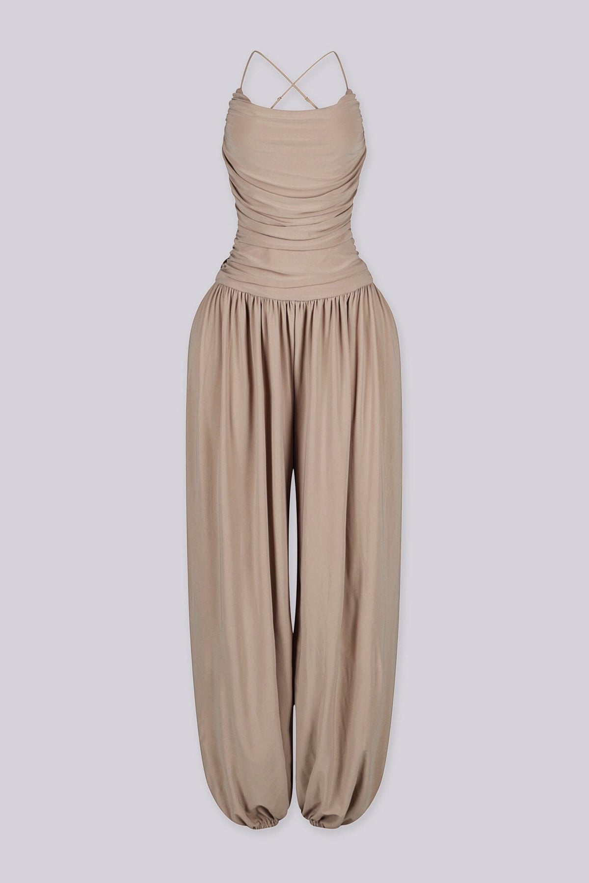 Desert Sand Ruched Jumpsuit