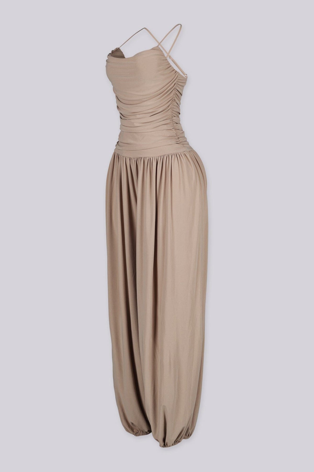 Desert Sand Ruched Jumpsuit