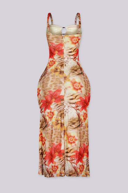 Wild Floral Midi Dress