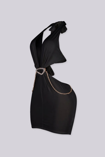 Vegas Night Halter Mini Dress