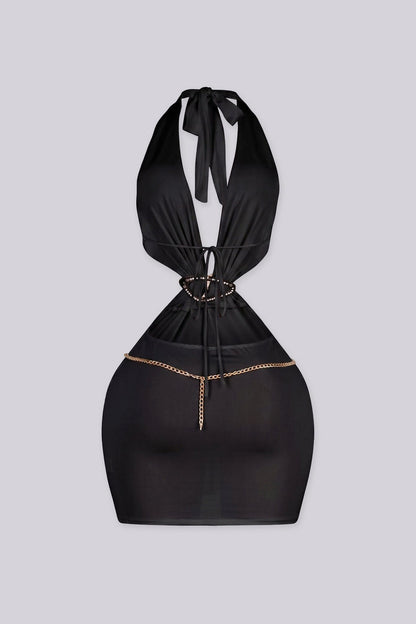 Vegas Night Halter Mini Dress