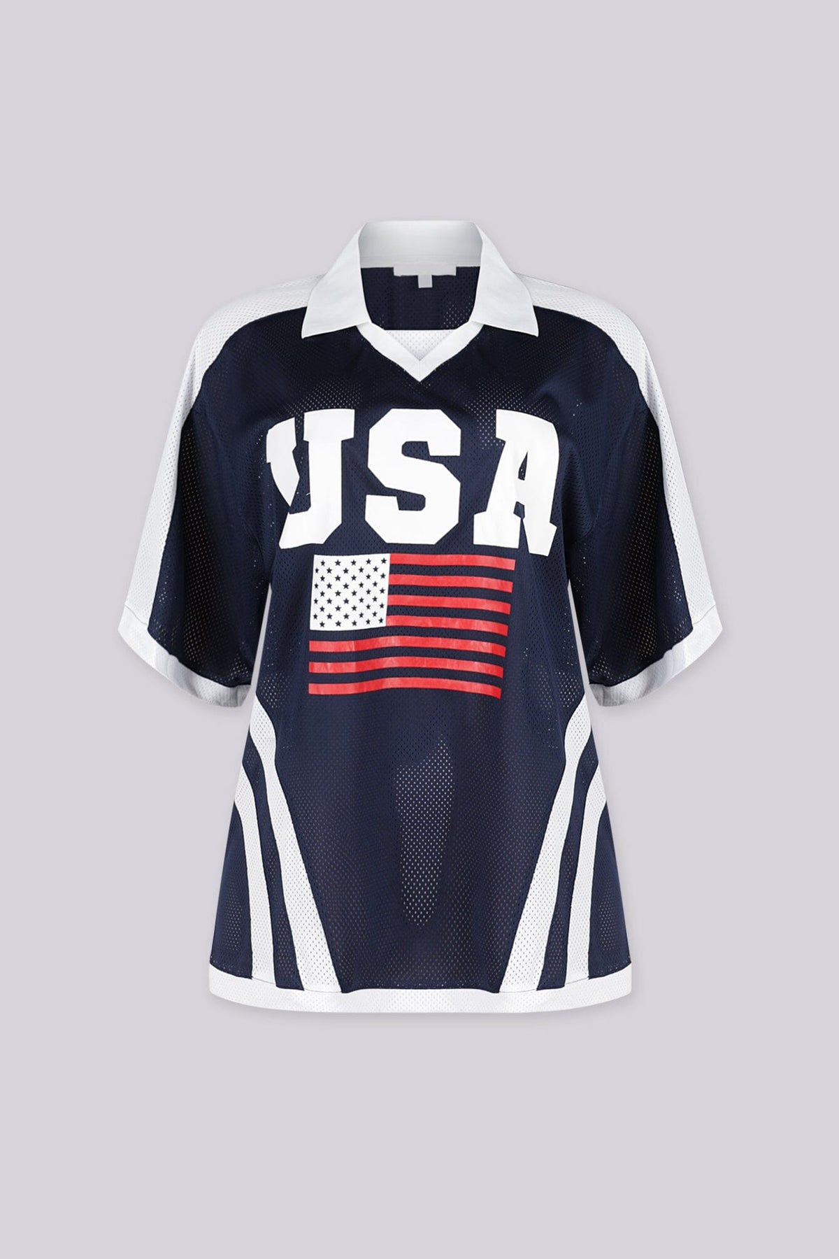 Patriot Mesh Collared Jersey Top