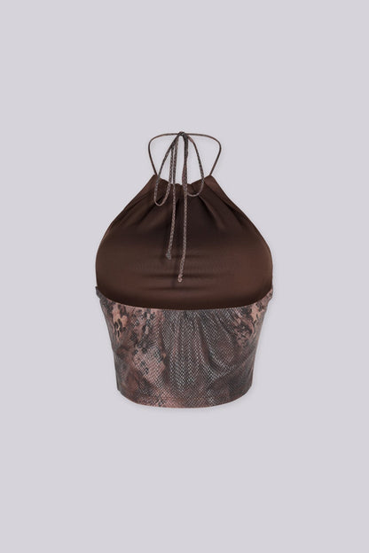 Python Gathered Halter Top