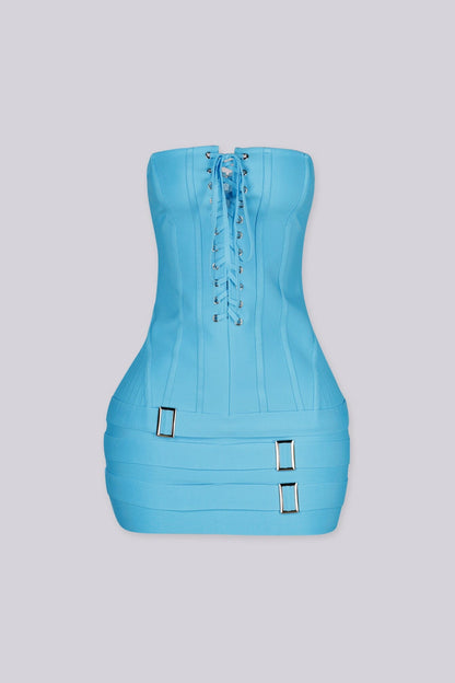 Electric Blue Tube Bandage Mini Dress