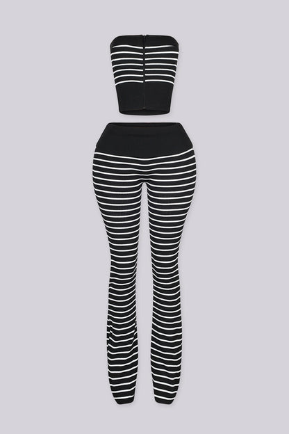 Bold Striped Optical Top & Pant SET