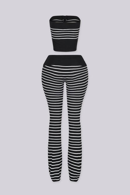 Bold Striped Optical Top & Pant SET