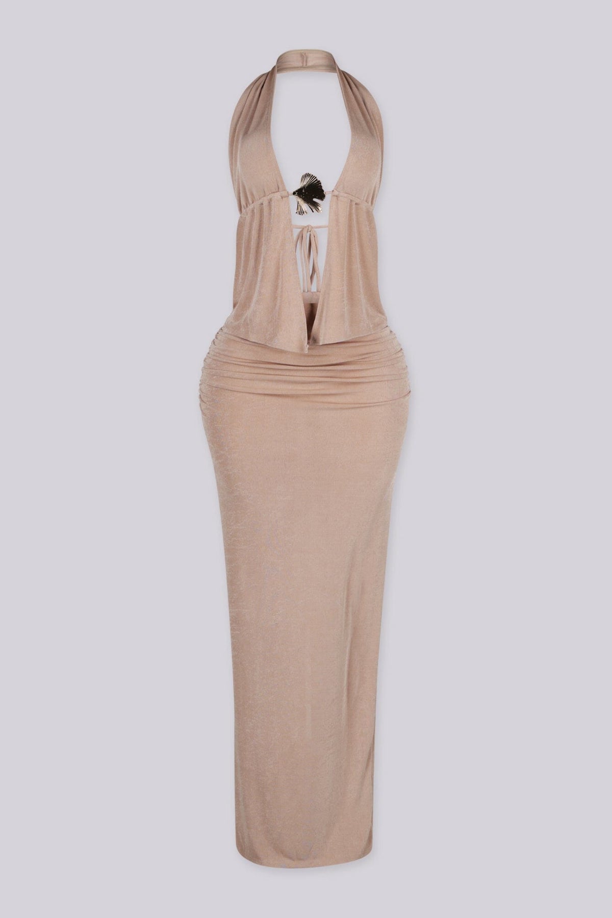 Golden Shell Halter Top & Maxi Skirt SET