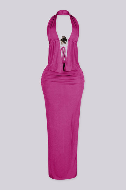 Golden Shell Halter Top & Maxi Skirt SET