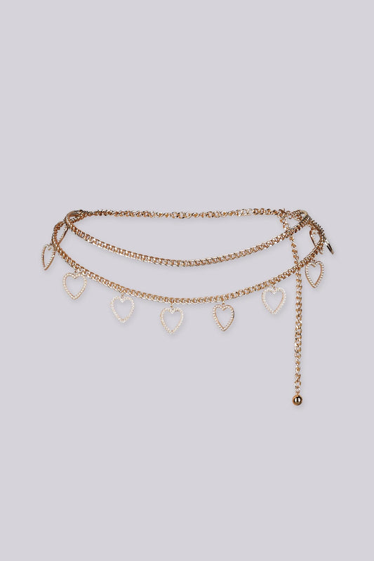 Heart Charm Chain Belt