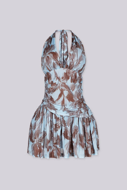 Gemini Bluey Halter Mini Dress