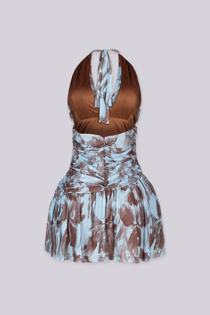 Gemini Bluey Halter Mini Dress