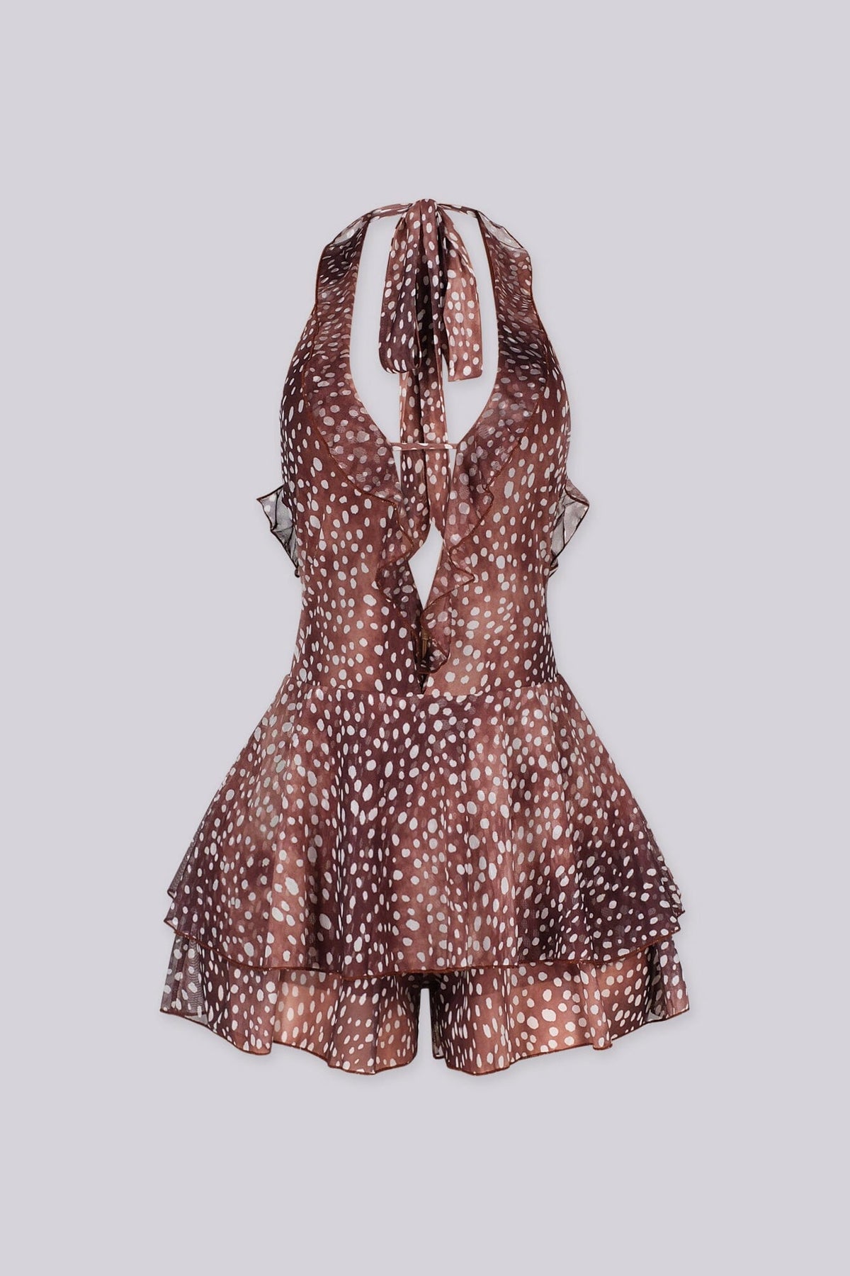 Dotted Halter Mini Dress