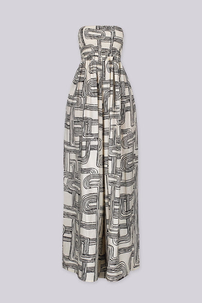 Retro Maze Tube Top Jumpsuit