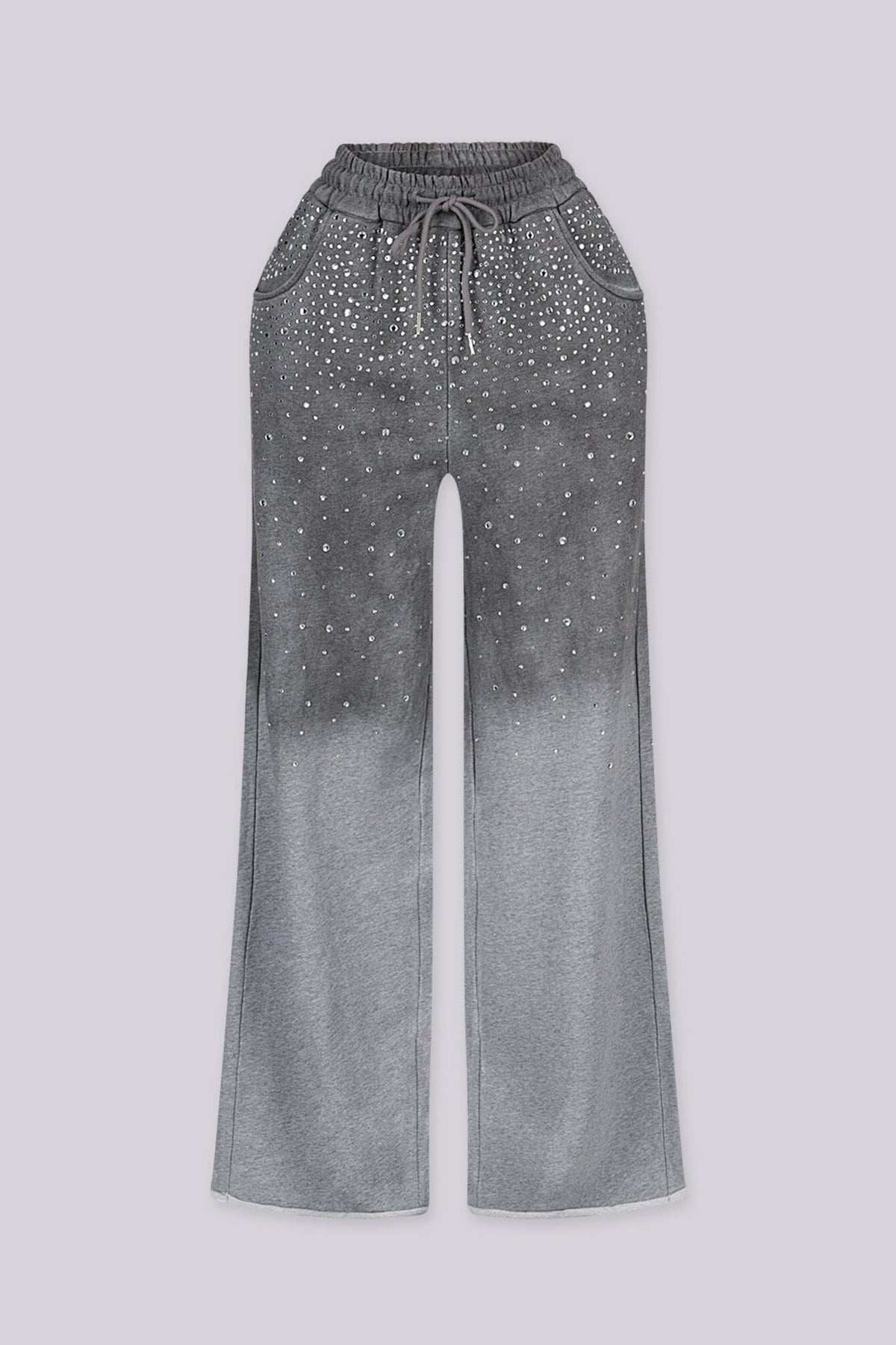City Diamond Rhinestone Fleece Wide Pants