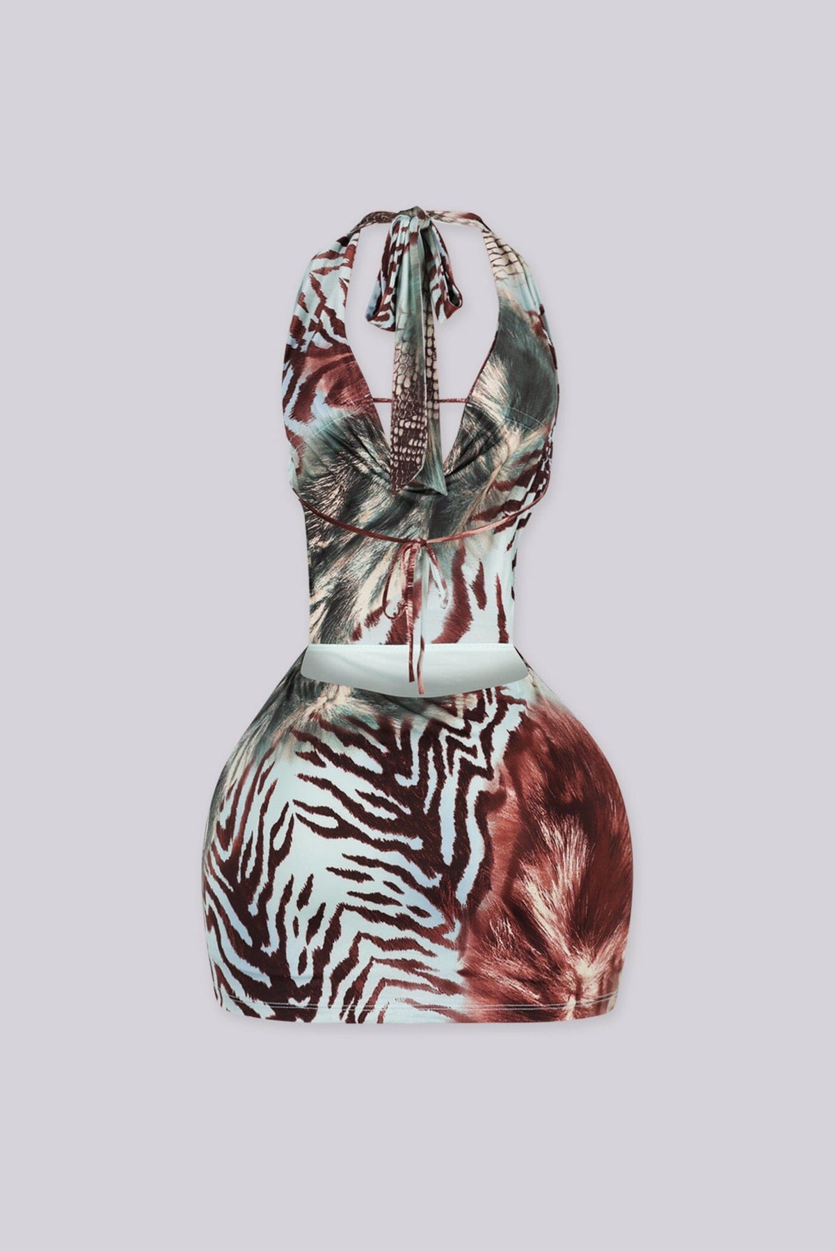 Tropical Hit Halter Mini Dress