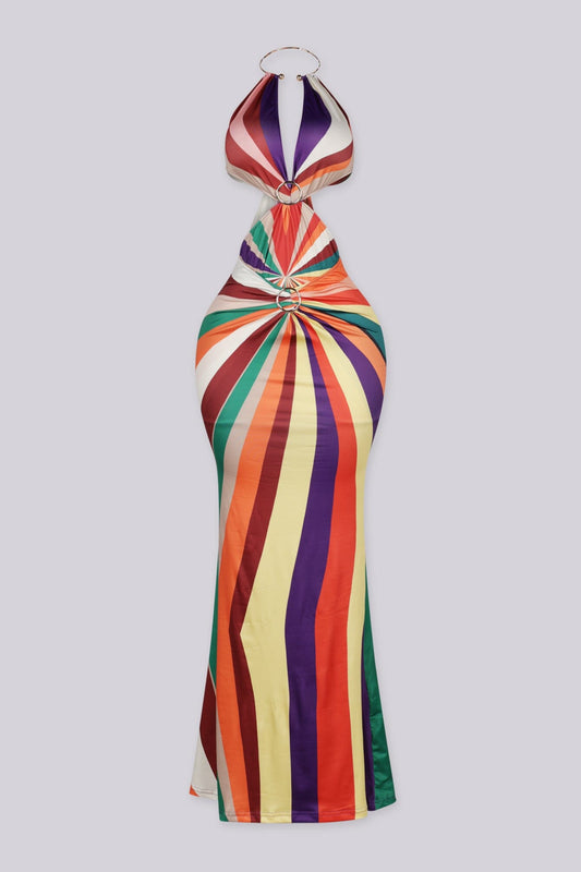 Wen Ring Halter Maxi Dress