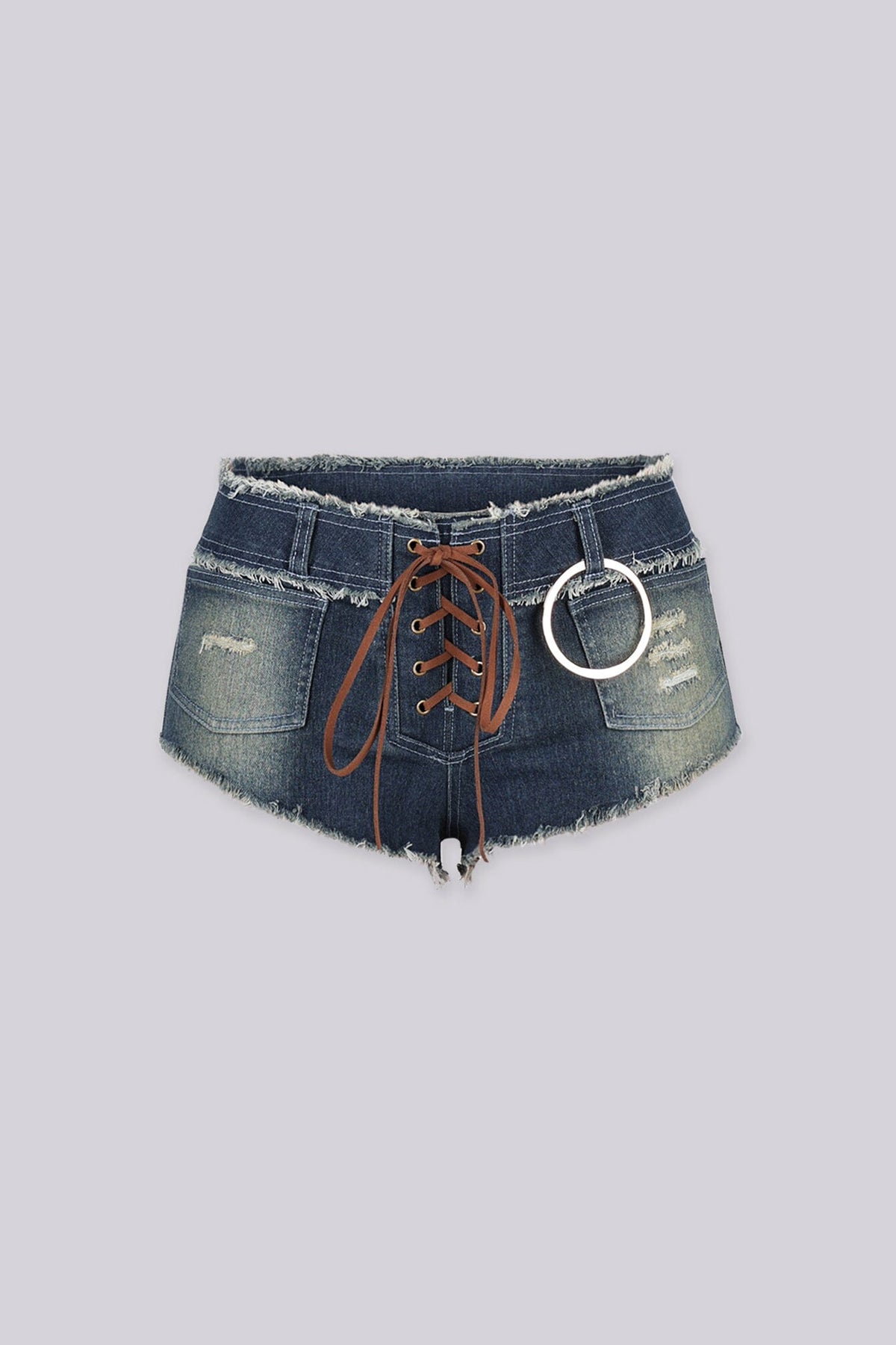 Festival Biker Denim Shorts