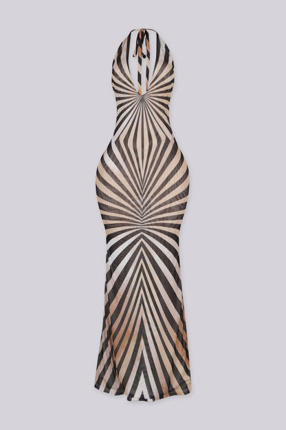 Wild Mesh Halter Maxi Dress