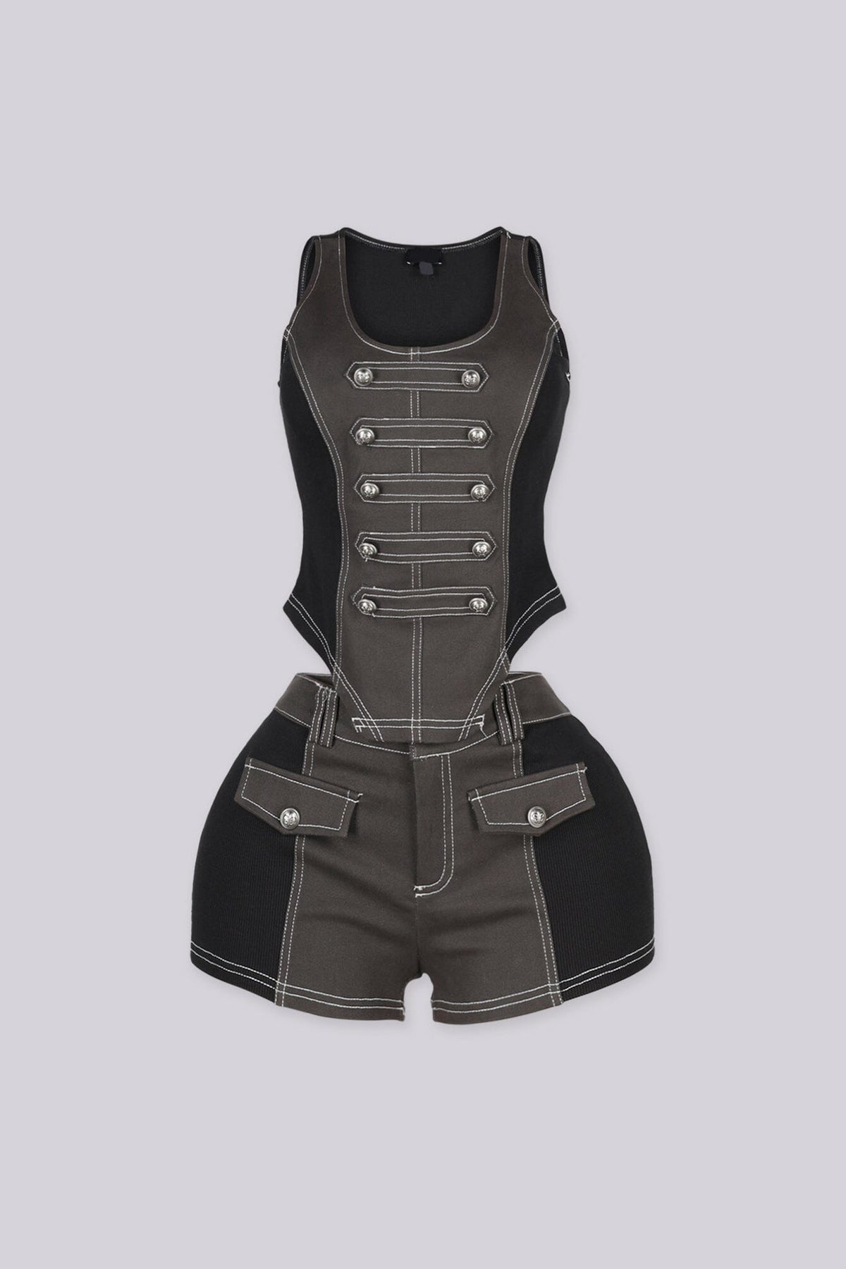 Utility Denim Tank Shorts SET