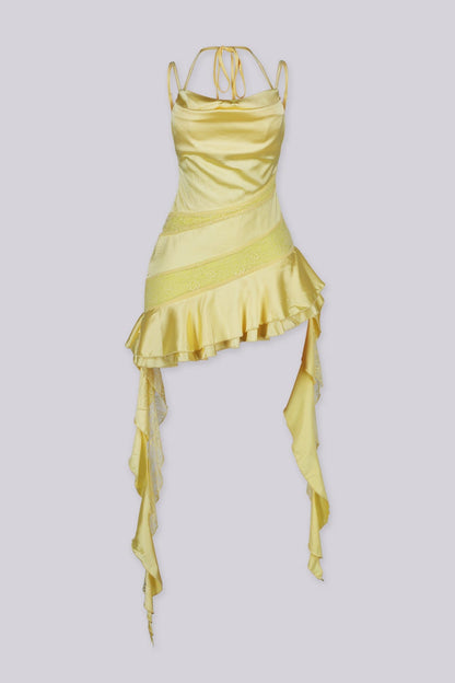 Renee Satin Cowl Neck Mini Dress