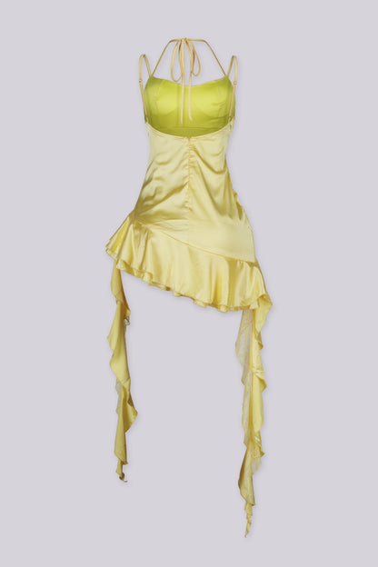 Renee Satin Cowl Neck Mini Dress