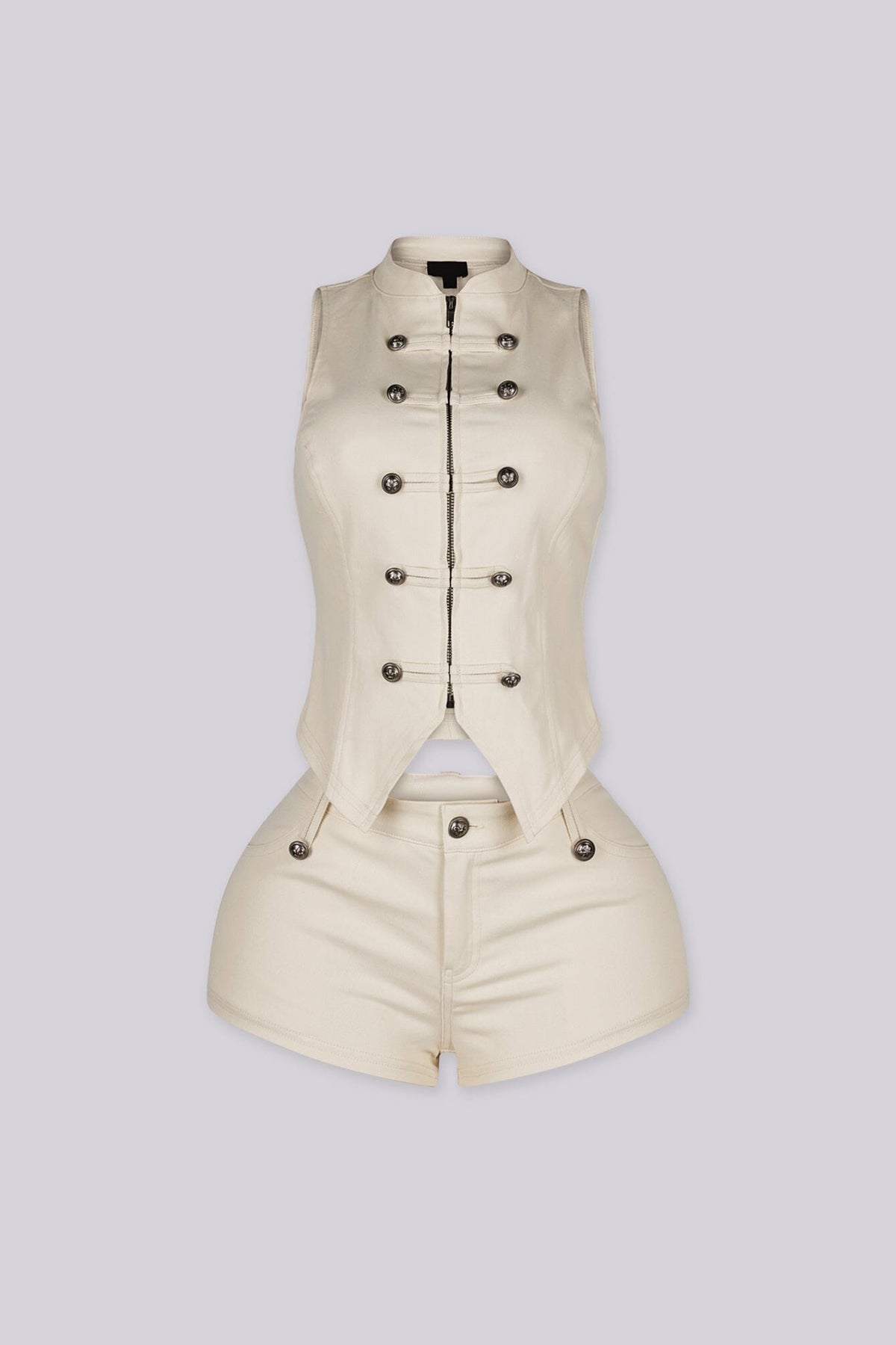 Yamika Military Chic Vest & Shorts SET