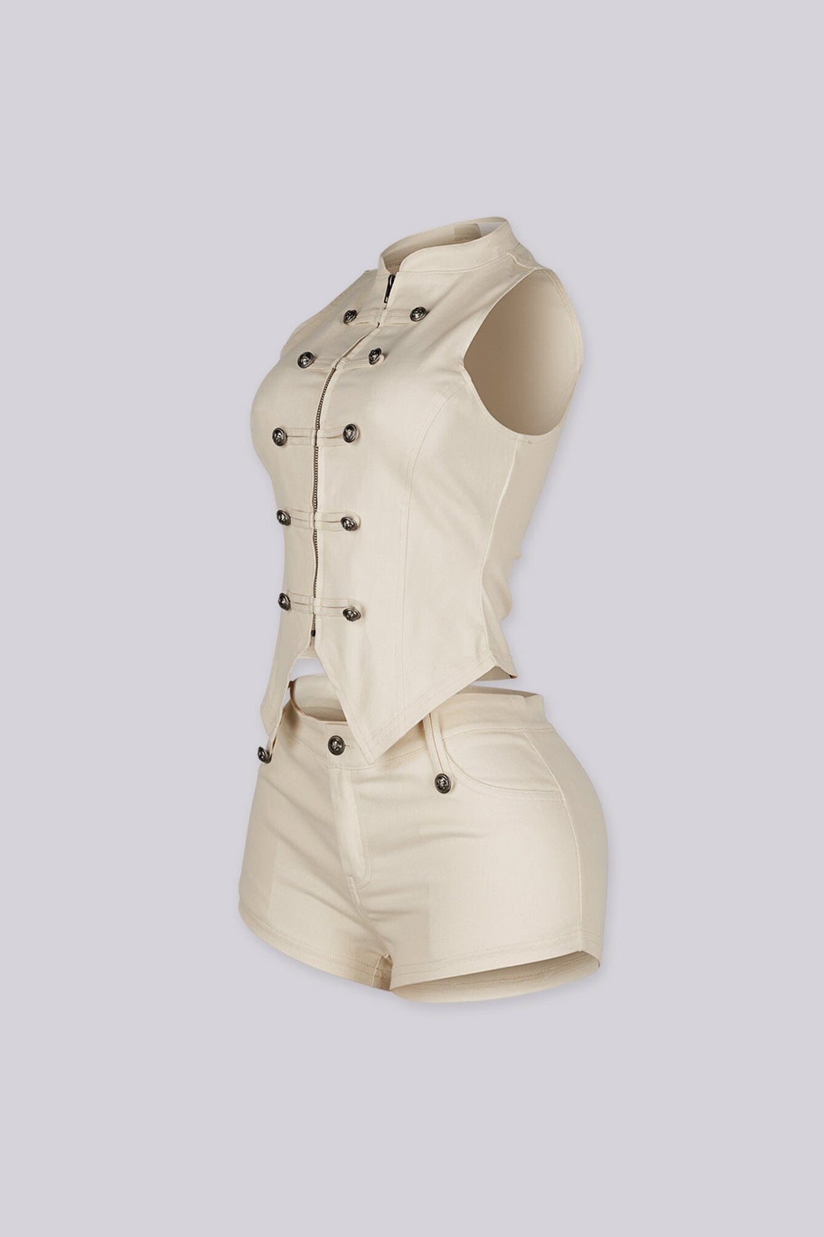 Yamika Military Chic Vest & Shorts SET