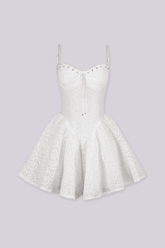 Santorini Lace Corset  Mini Dress