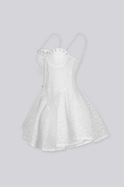 Santorini Lace Corset  Mini Dress
