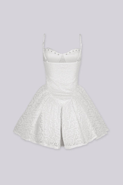 Santorini Lace Corset  Mini Dress