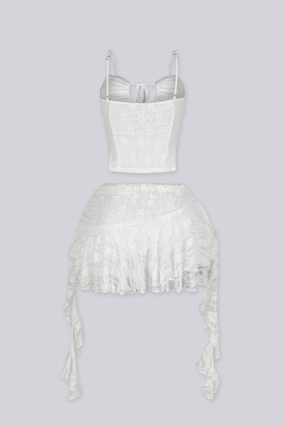 Versailles Lace Cami & Ruffle Skirt SET