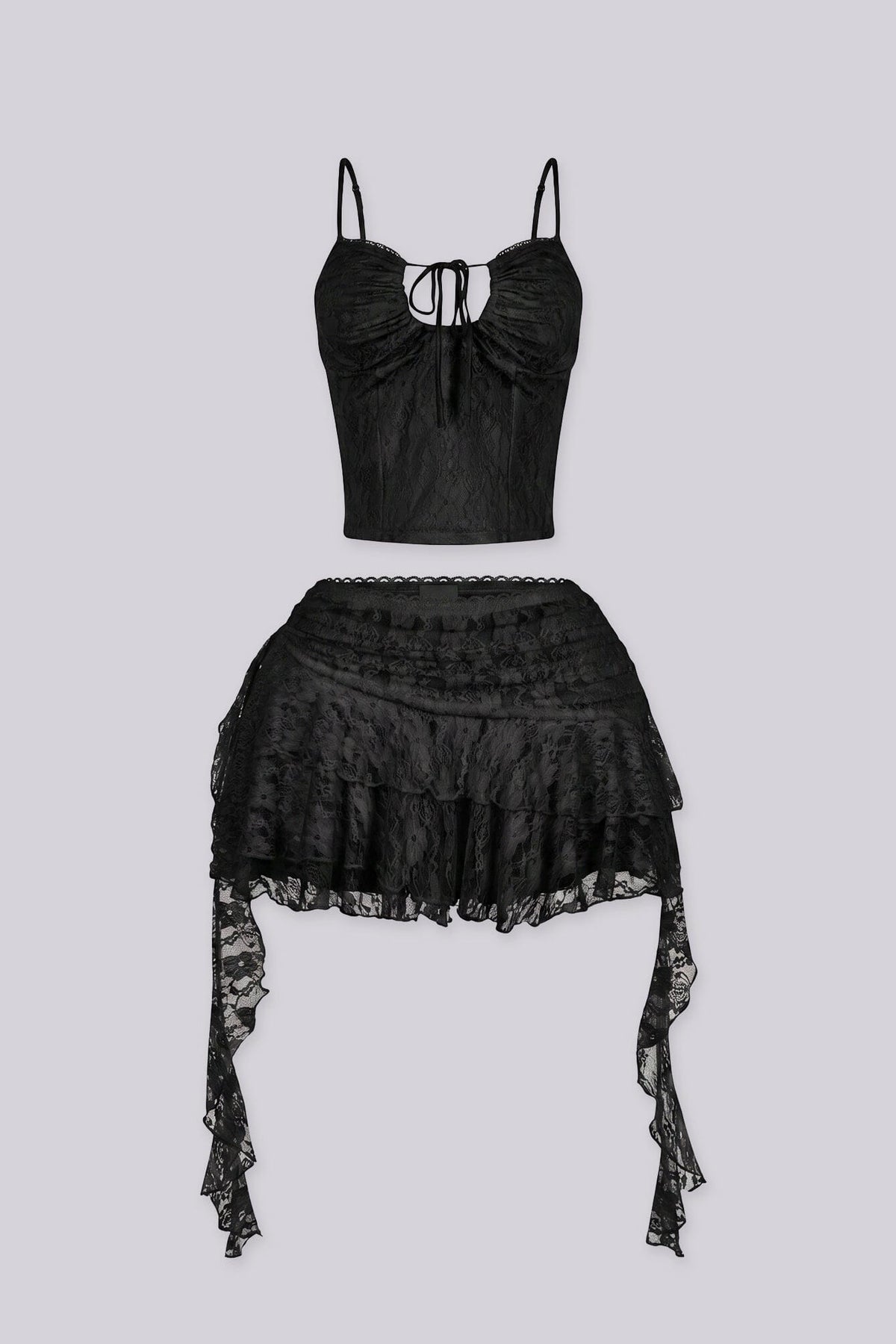 Versailles Lace Cami & Ruffle Skirt SET