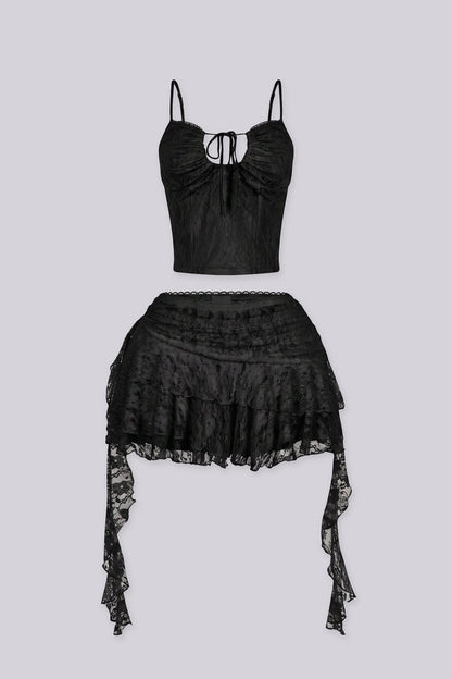 Versailles Lace Cami & Ruffle Skirt SET