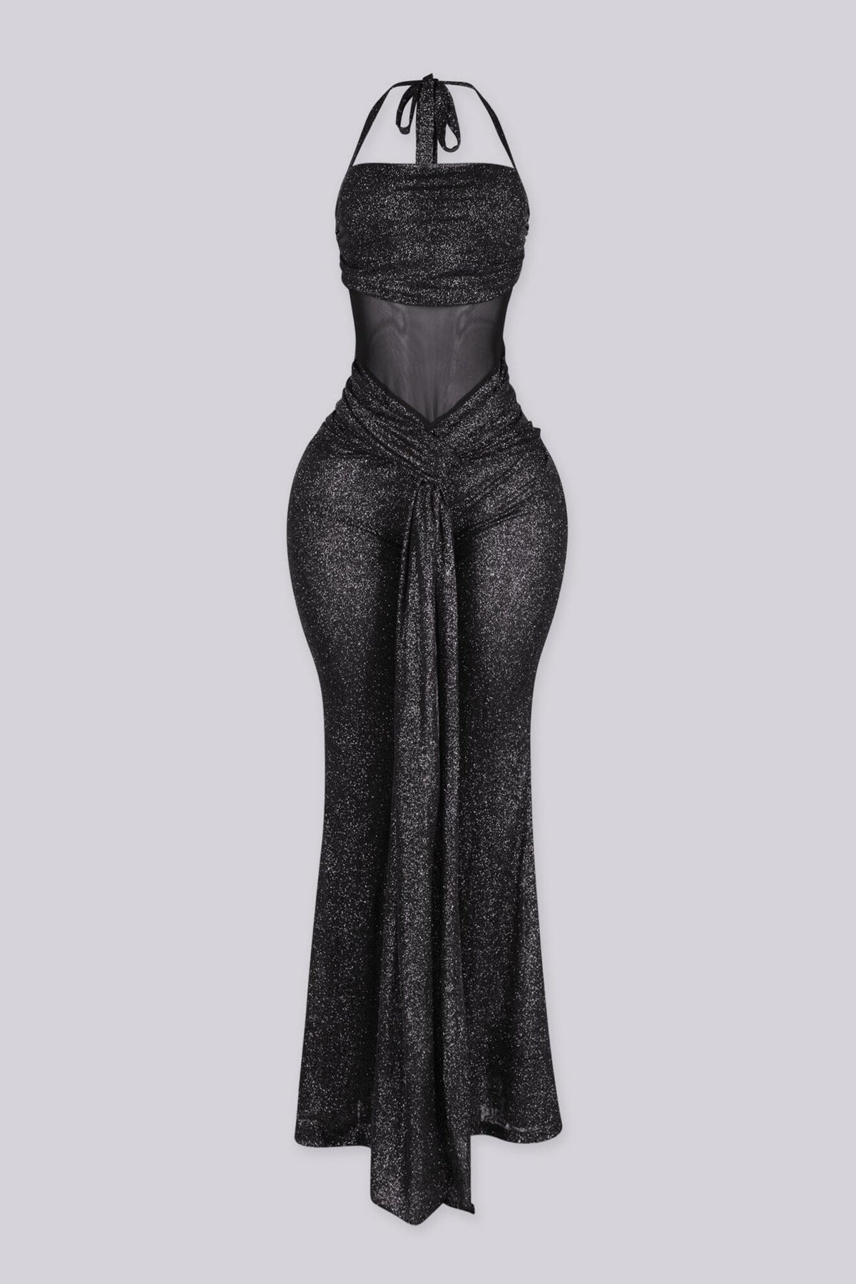 Glitterati Sheer Corset Halter Jumpsuit