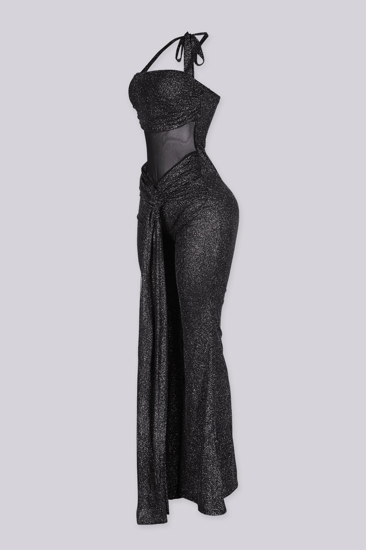 Glitterati Sheer Corset Halter Jumpsuit