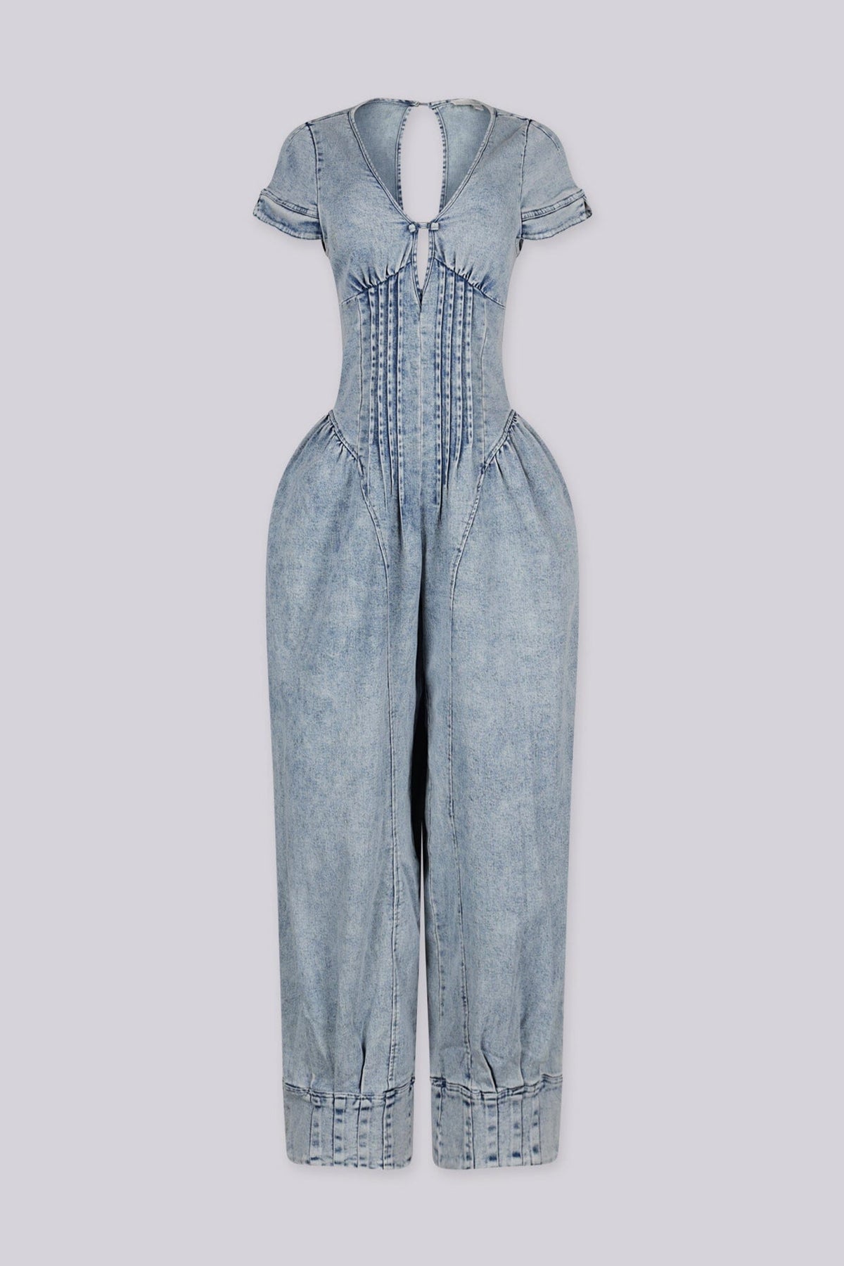 Santorini Washed Denim Balloon Jumpsuit