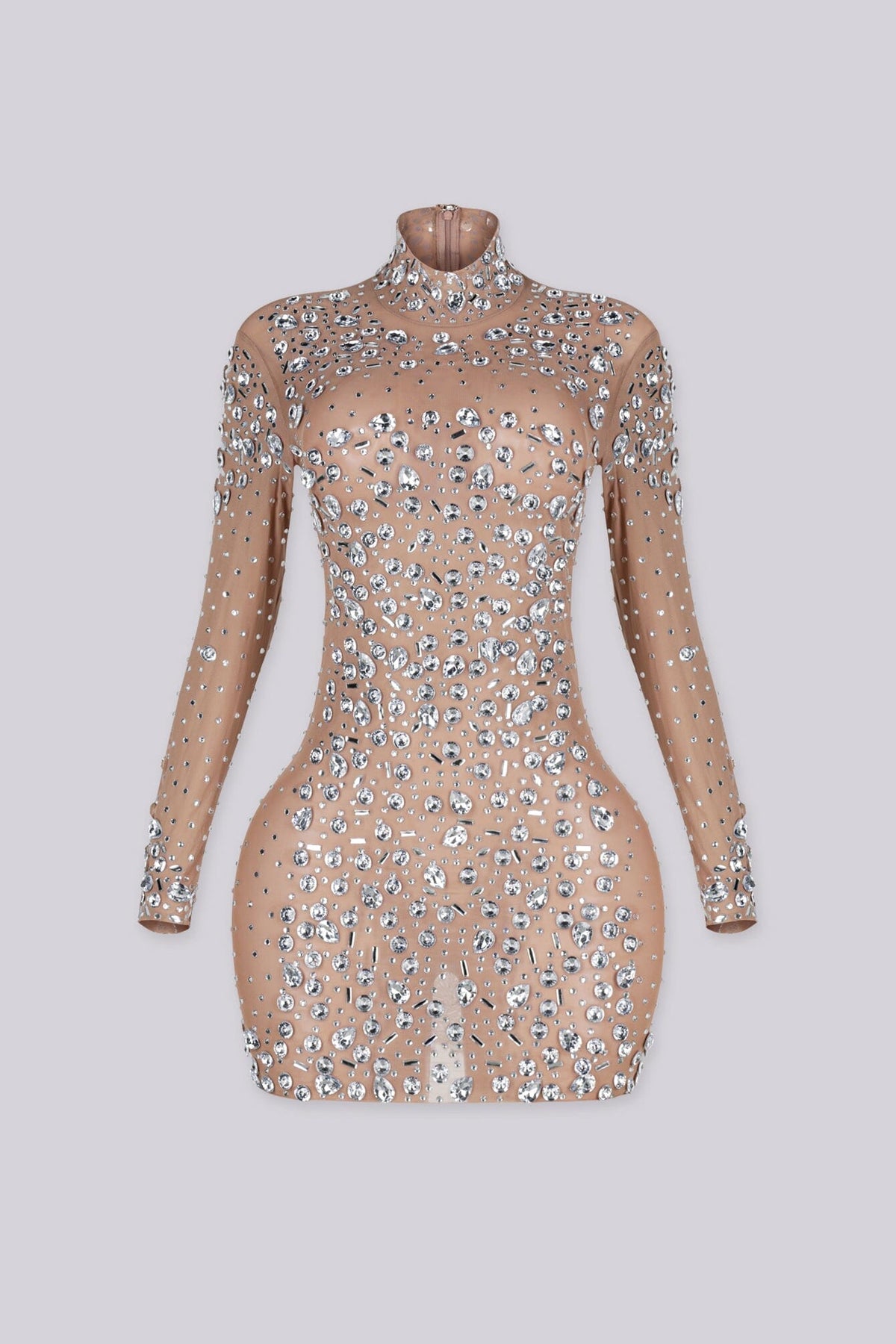 Constellation Crystal Mesh Mini Dress