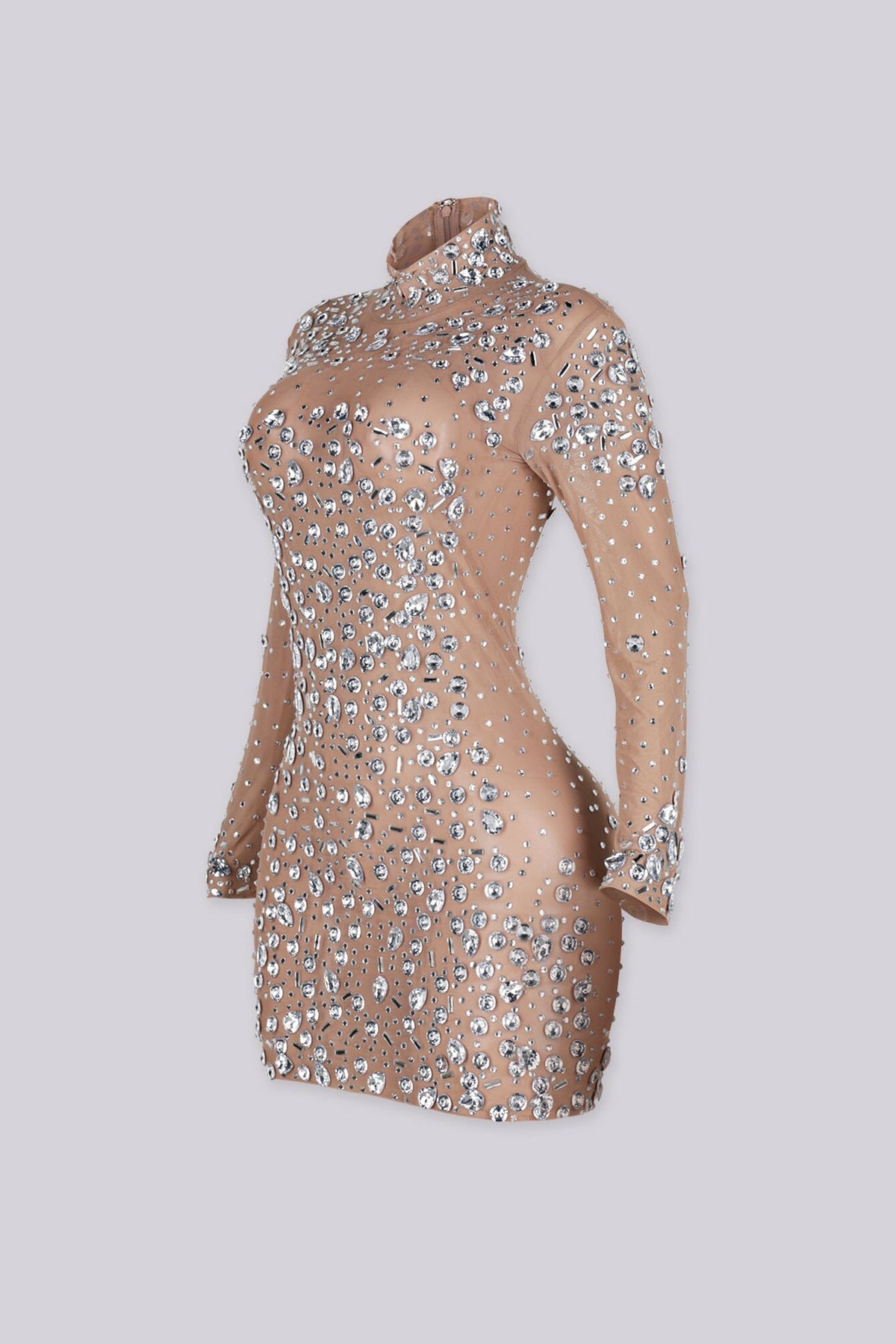 Constellation Crystal Mesh Mini Dress