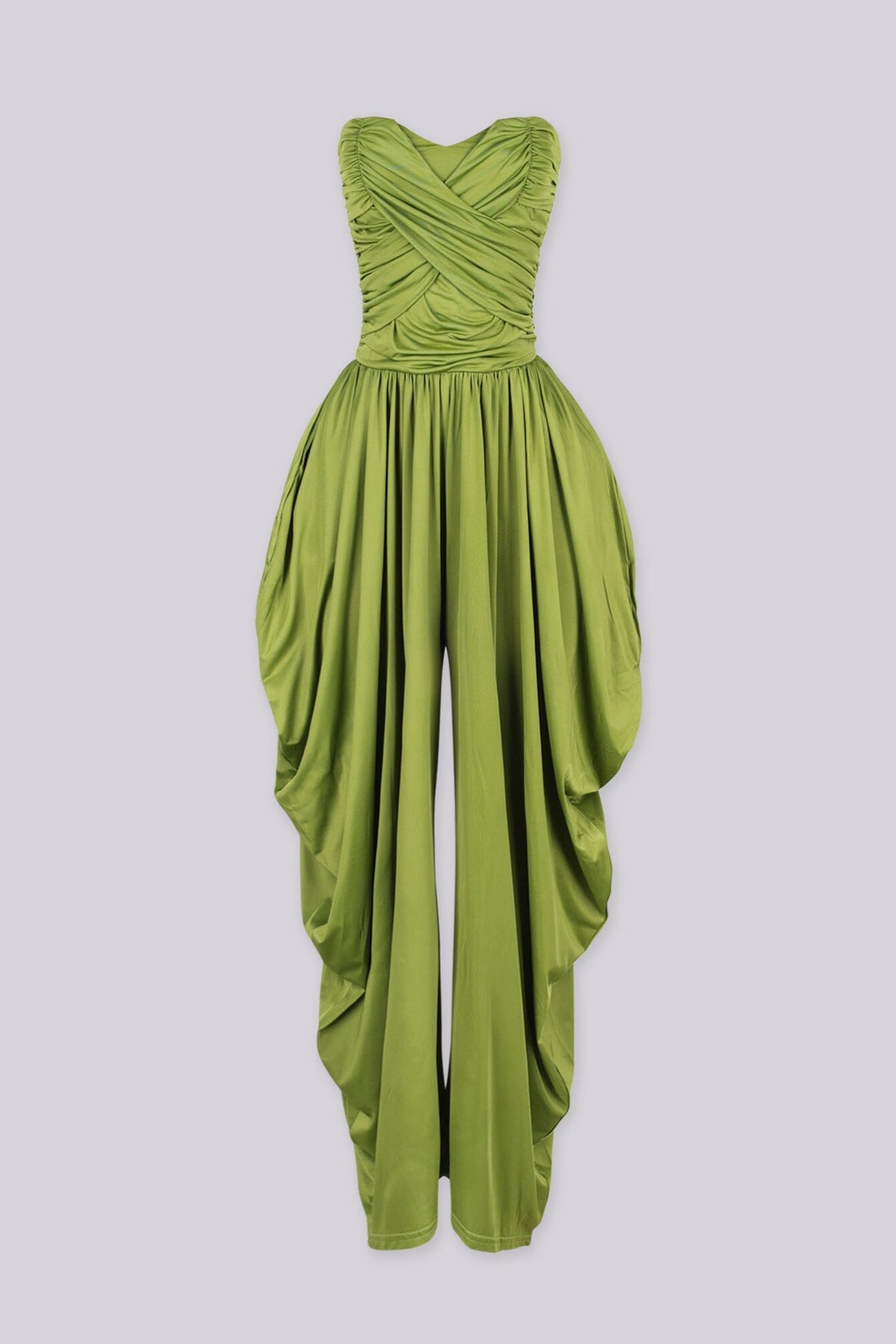Harem Draped Strapless Jumpsuit