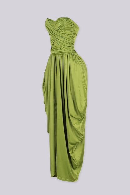 Harem Draped Strapless Jumpsuit