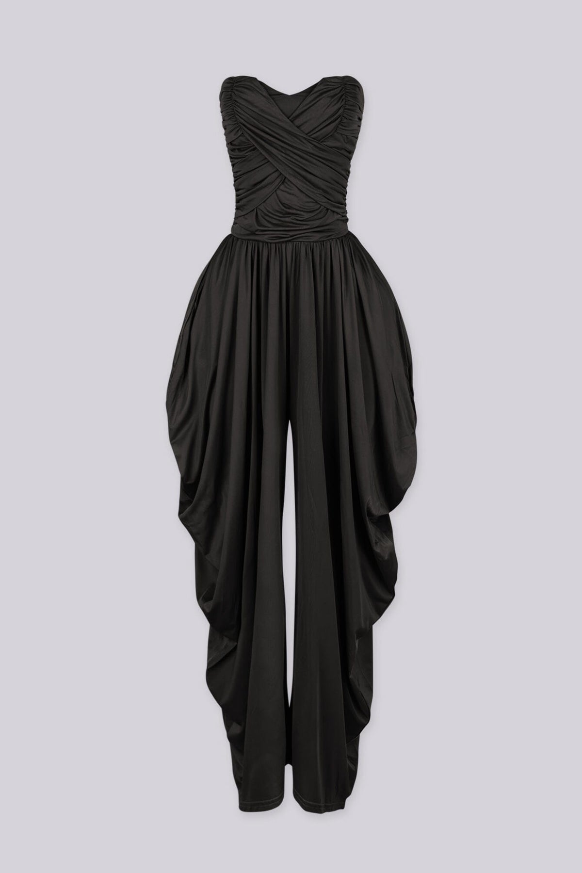 Harem Draped Strapless Jumpsuit