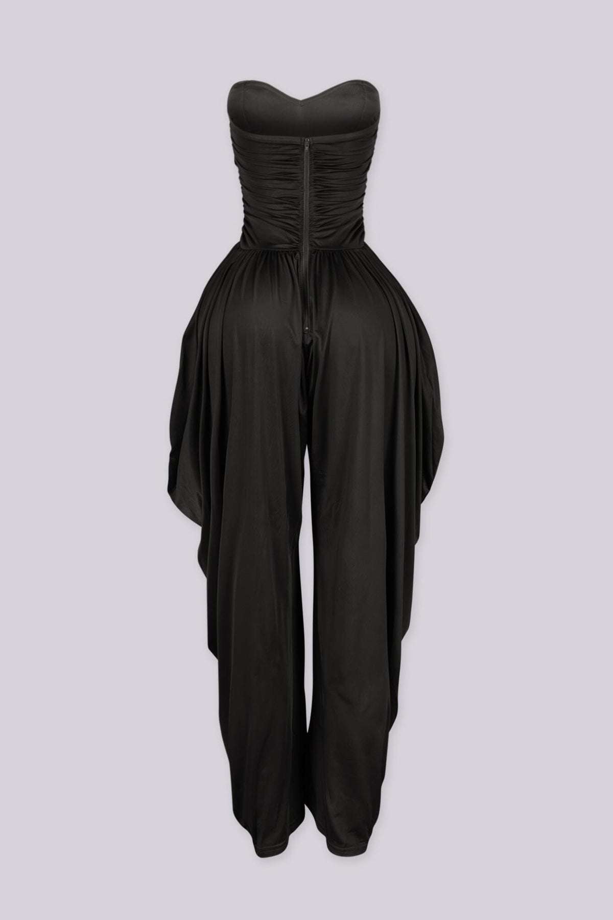 Harem Draped Strapless Jumpsuit