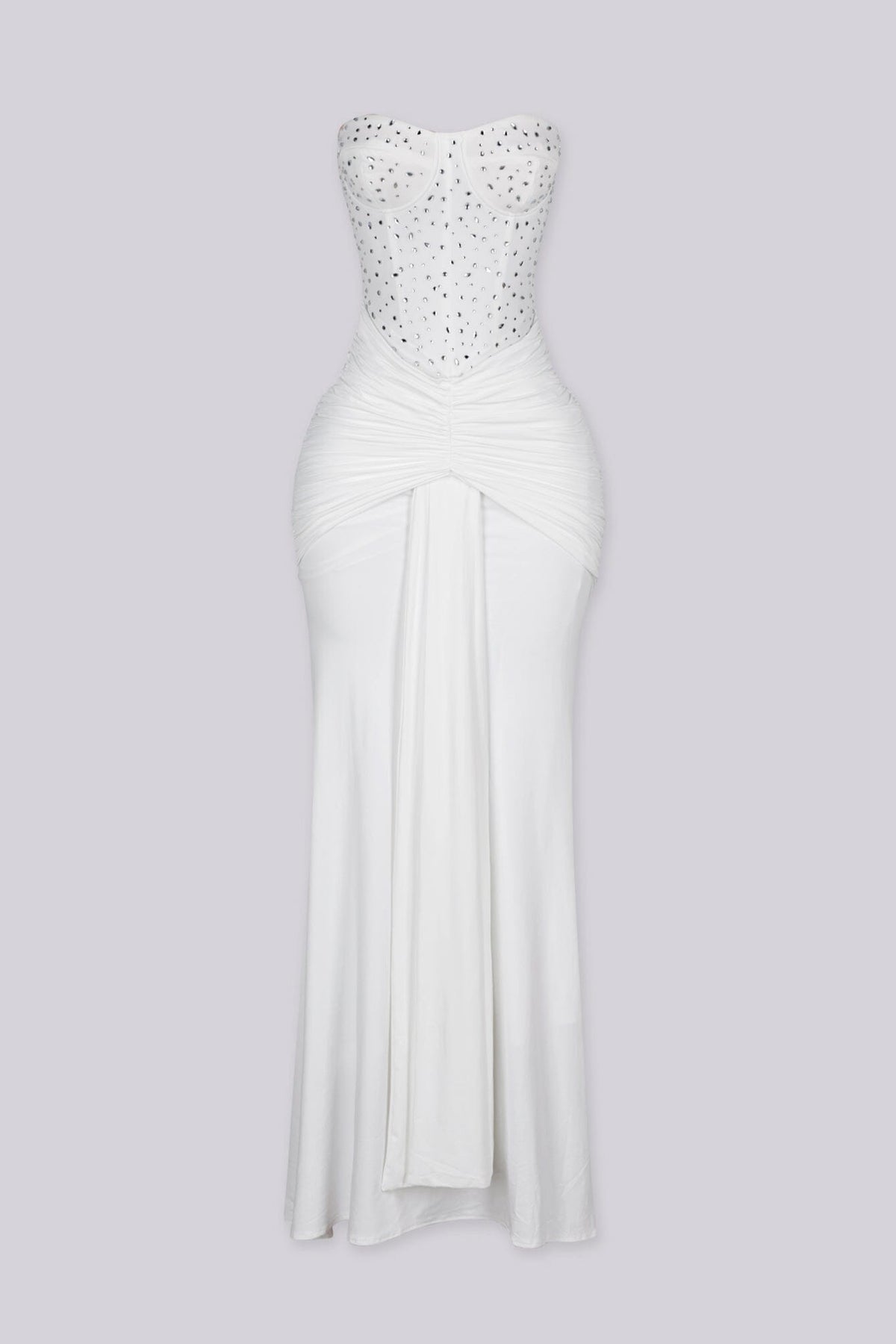 Snow Crystal Sweetheart Maxi Dress