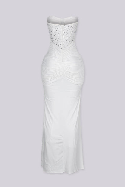 Snow Crystal Sweetheart Maxi Dress